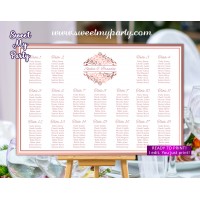 Rose gold Seating Chart printable,Rose Gold Seating Plan printable,(114)